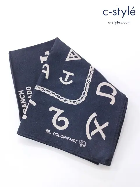 RRL ダブルアールエル バンダナ ブラック コットン100%