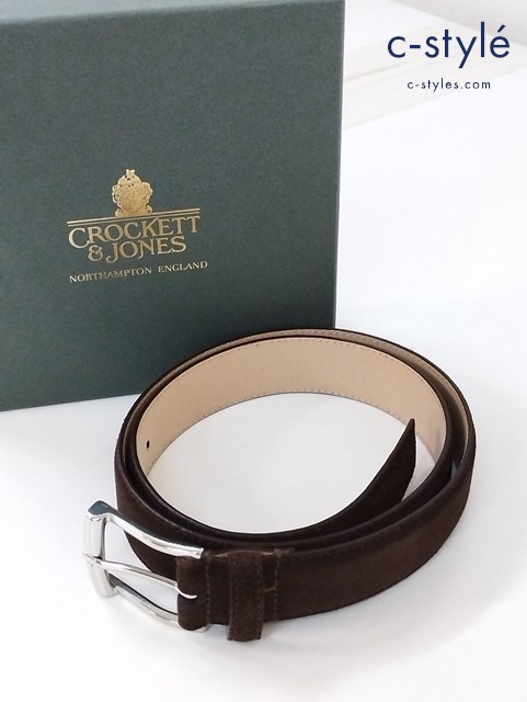 CROCKETT & JONES クロケット&ジョーンズ ベルト 32 ダークブラウン LEATHER BELT 9944-29