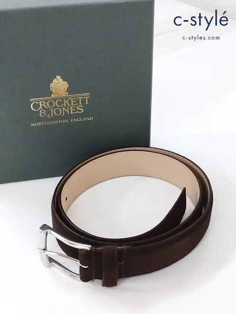 CROCKETT & JONES クロケット&ジョーンズ ベルト 32 ダークブラウン LEATHER BELT 9944-29