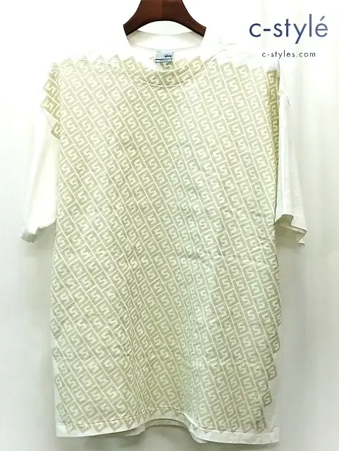 STUSSY ステューシー 00ｓ 前期 Tシャツ 半袖 XL ホワイト 銀タグ プリント COTTON100％