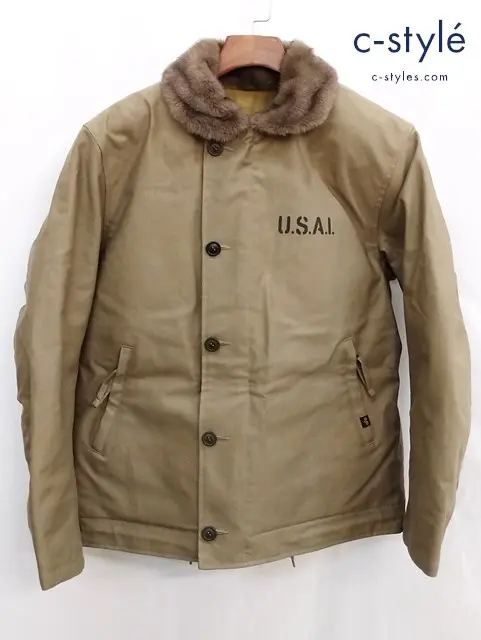 ALPHA アルファ ジャケット L カーキ INDUSTRIES N-1 MOTORCYCLE バイク用品 バイクウェア