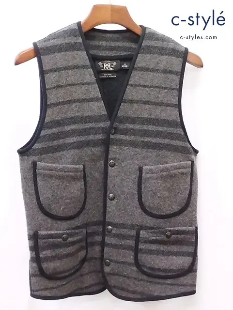 RRL ダブルアールエル ウールベスト XS 165/88A グレー系 ウール100% 0160980VNVC