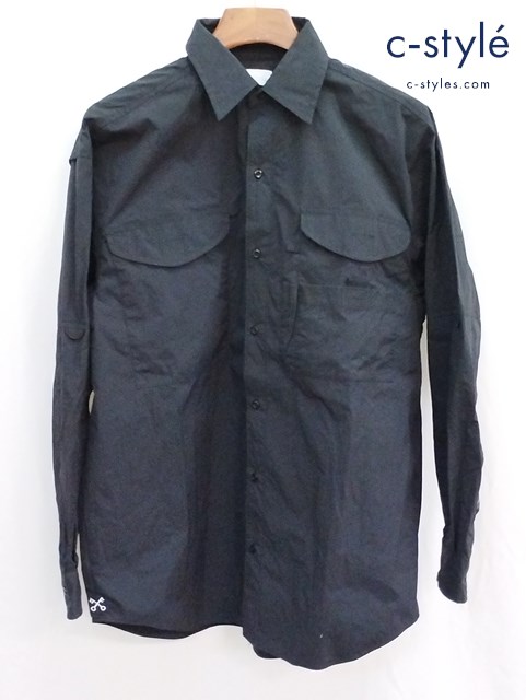 uniform experiment ユニフォームエクスペリメント 長袖シャツ 4 ブラック VENTILATION POCKET SHIRT UE-190058