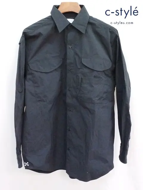 uniform experiment ユニフォームエクスペリメント 長袖シャツ 4 ブラック VENTILATION POCKET SHIRT UE-190058