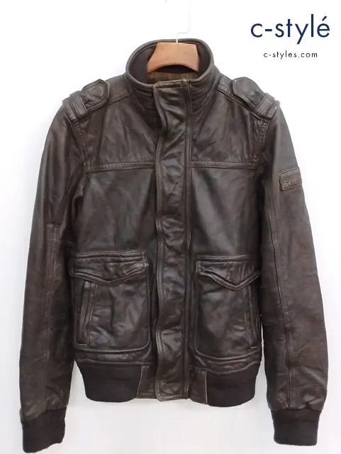 Abercrombie & Fitch アバクロンビー＆フィッチ SLANT ROCK レザージャケット M ブラウン