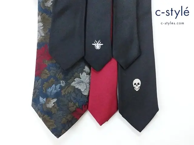 Christian Dior クリスチャンディオール ネクタイ ブラック レッド 総柄 計6点