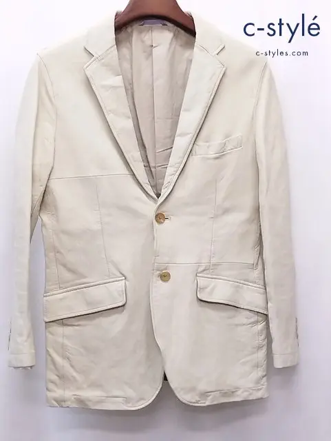 Paul Smith LONDON ポールスミスロンドン シープレザーテーラードジャケット M ホワイト系