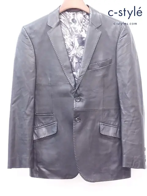 PS Paul Smith ポールスミス シープレザーテーラードジャケット M ブラウン ペイズリー