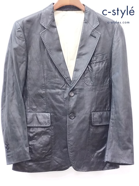 PS Paul Smith ポールスミス カウレザーテーラードジャケット M ブラック