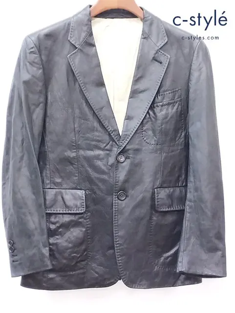 PS Paul Smith ポールスミス カウレザーテーラードジャケット M ブラック