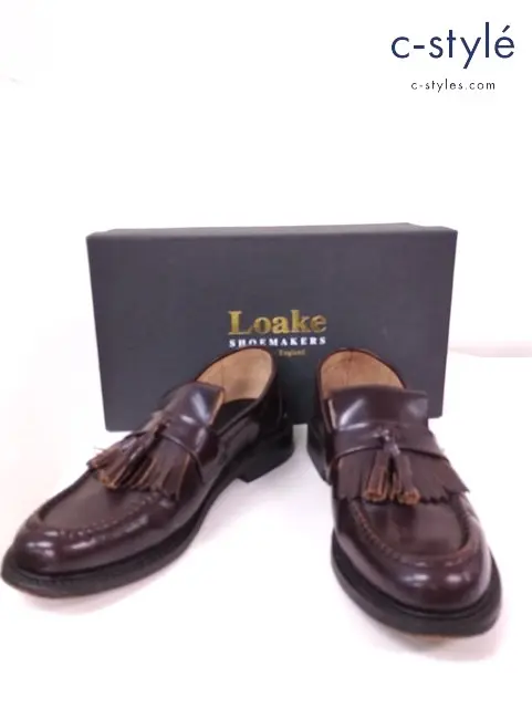 LOAKE ローク ブライトンオックスブラッド タッセルローファー 6・1/2 E ブラウン レザー 英国製