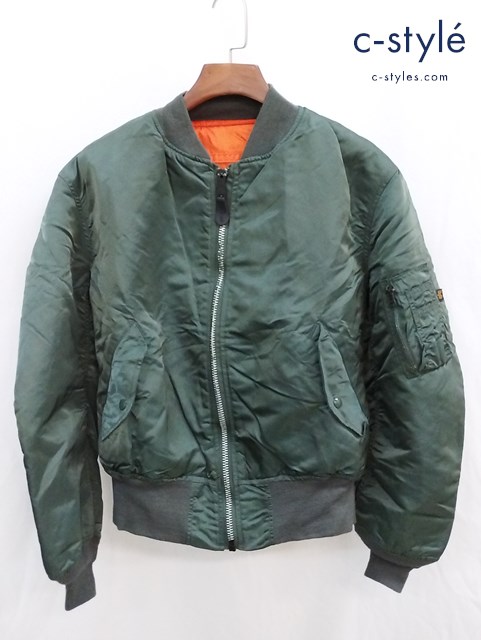 ALPHA INDUSTRIES ﻿アルファ FLYER’S MAN フライヤーマン MA-1 L オリーブ×オレンジ リバーシブル