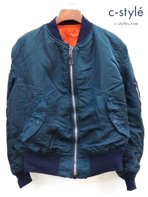 ALPHA INDUSTRIES ﻿アルファ FLYER’S MAN フライヤーマン MA-1 L ネイビー系×オレンジ リバーシブル