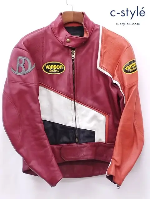 VANSON バンソン シングルライダース 38 レッド系