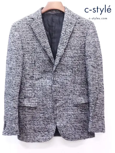 HUGO BOSS ヒューゴボス 2B テーラードジャケット UK44 ブラック×ホワイト