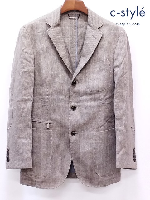 Ermenegildo Zegna エルメネジルド ゼニア 段返り3B テーラードジャケット 48C ブラウン系 ヘリンボーン