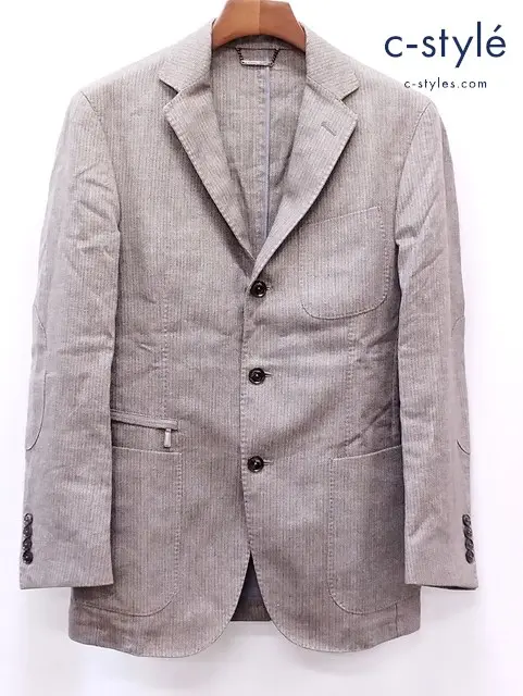 Ermenegildo Zegna エルメネジルド ゼニア 段返り3B テーラードジャケット 48C ブラウン系 ヘリンボーン