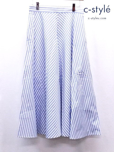 POLO RALPH LAUREN ポロ ラルフローレン フレアスカート 6 ブルー×ホワイト レディース