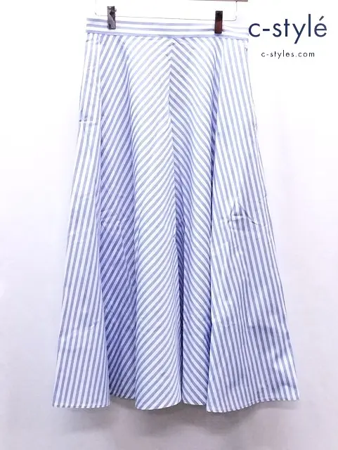 POLO RALPH LAUREN ポロ ラルフローレン フレアスカート 6 ブルー×ホワイト レディース