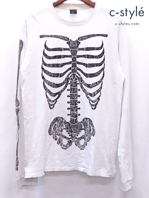 NUMBER (N)INE ナンバーナイン 長袖Tシャツ 4 ホワイト系 スカルボーン ダメージ加工