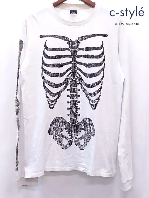 NUMBER (N)INE ナンバーナイン 長袖Tシャツ 4 ホワイト系 スカルボーン ダメージ加工