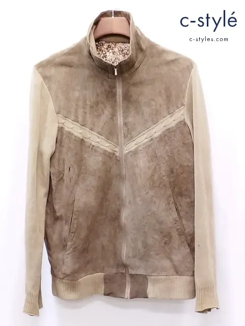 NUMBER (N)INE ナンバーナイン ニット切替スエードジャケット 4 茶系