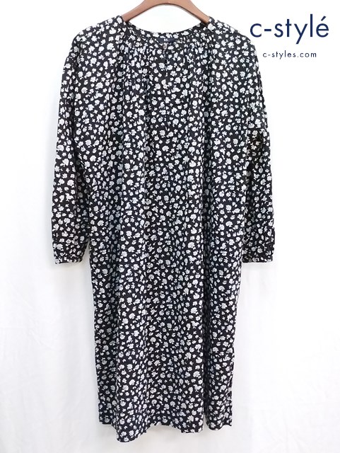 45R フォーティーファイブアール 花柄プリントワンピース 0 ブラック系 7075014 レディース 日本製