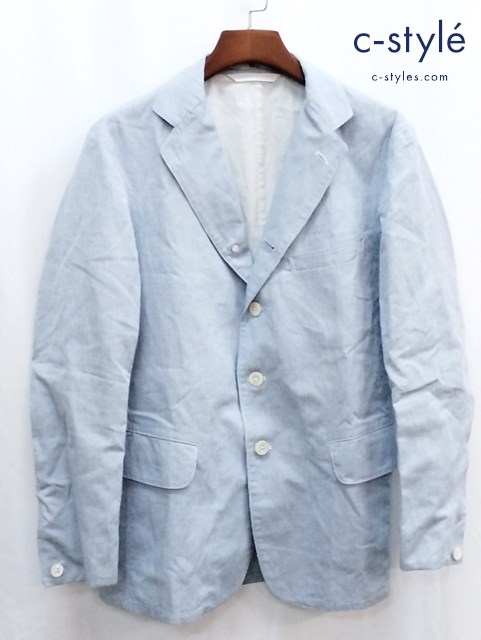 45R フォーティーファイブアール テーラードジャケット 5 白x青 ピンストライプ 4051017 日本製