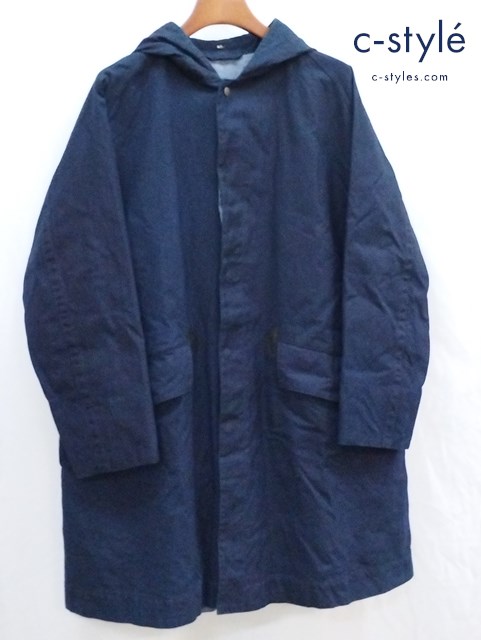 45R フォーティーファイブアール 藍染コットンコート 5 インディゴ フード 4-12-2003 日本製