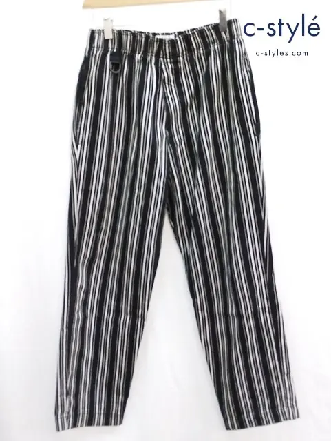 CAPTAINS HELM キャプテンズヘルム ストライプイージーパンツ M ブラック×ホワイト