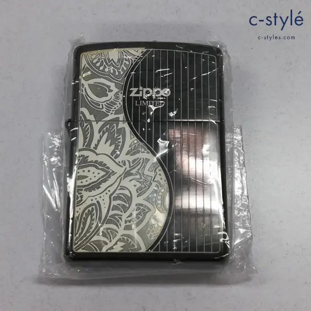 ZIPPO ジッポー オイルライター ブラック LIMITED レーザー彫刻 唐草 2003 喫煙具