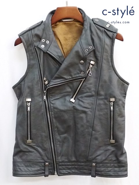 BEAUTY & YOUTH UNITED ARROWS ユナイテッドアローズ ダブルライダース ベスト M グレー レザー