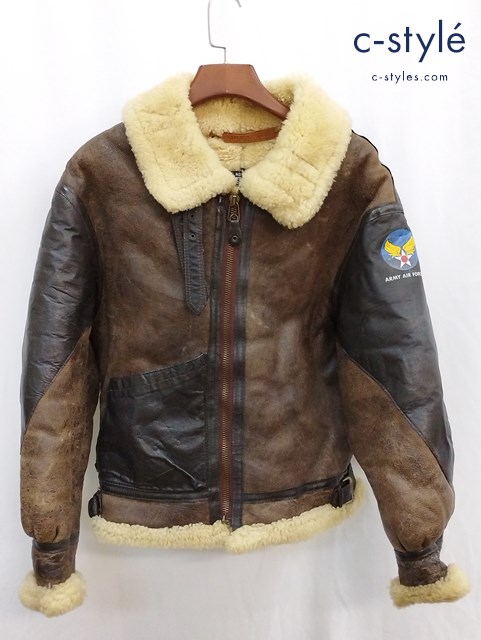 AVIREX アヴィレックス フライトジャケット 38 ブラウン ムートン TYPE B-3 33H5595