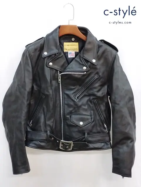 SCHOTT BROS. ショットブロス レザー ダブルライダース 38 ブラック ワンスター