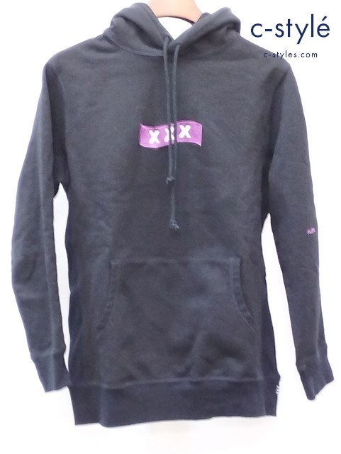 GOD SELECTION XXX ゴッドセレクショントリプルエックス 刺繍ロゴプルオーバーパーカー M ブラック フード