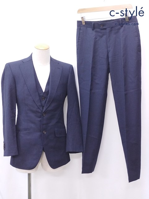 azabu tailor × LANIFICIO COMERO スリーピース セットアップ スーツ 上 042 A 下 082 ネイビー