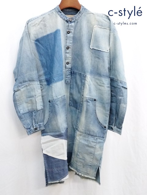 POLO RALPH LAUREN ポロラルフローレン パッチワークシャツワンピース 4 インディゴ