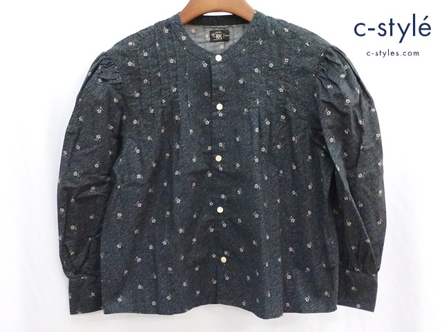 RRL ダブルアールエル 小花柄ブラウス 4 黒系 レディース