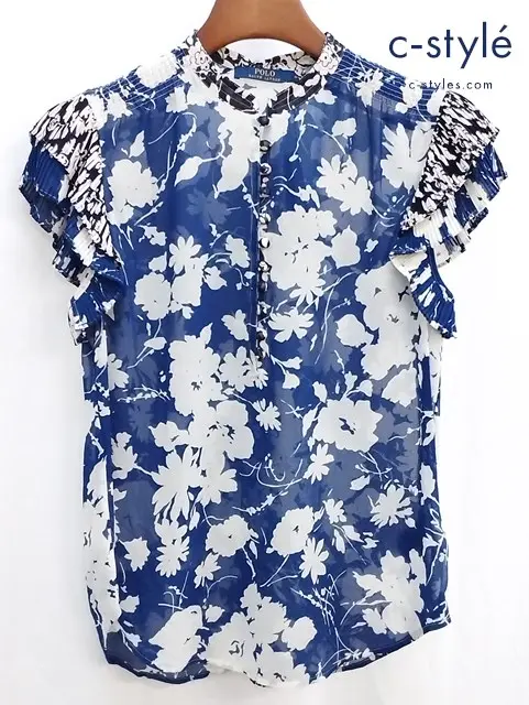 POLO RALPH LAUREN ポロラルフローレン 半袖ブラウス M ブルー系 レディース