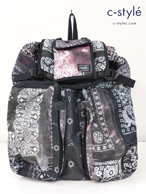 PORTER × NEIGHBORHOOD リュック ブラック系 NHPT.BACKPACK E-LUGGAGE BANDANA