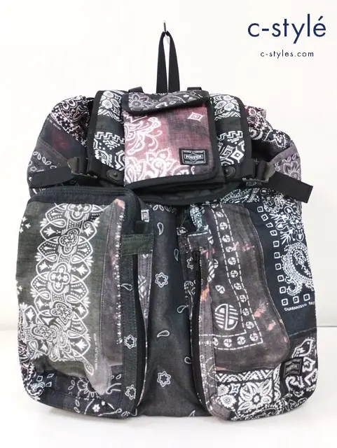 PORTER × NEIGHBORHOOD リュック ブラック系 NHPT.BACKPACK E-LUGGAGE BANDANA