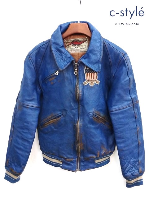 AVIREX アヴィレックス バーシティジャケット ブルー レザー