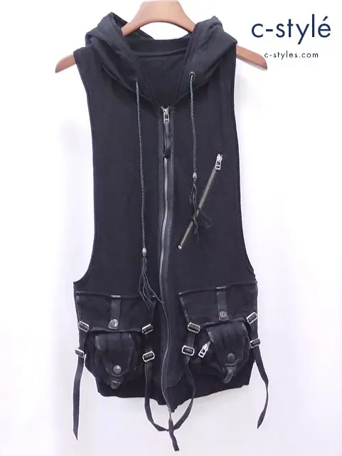 KMRii ケムリ ノースリーブジップアップベスト ブラック