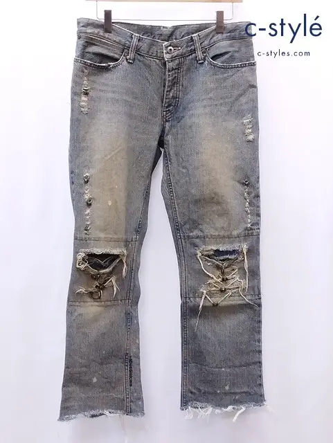 IF SIX WAS NINE イフシックスワズナイン クラッシュデニムパンツ 31 インディゴ MUD MAX/BCM351DK