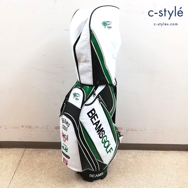 BEAMS GOLF ビームスゴルフ キャディバッグ ホワイト×グリーン ゴルフ用品