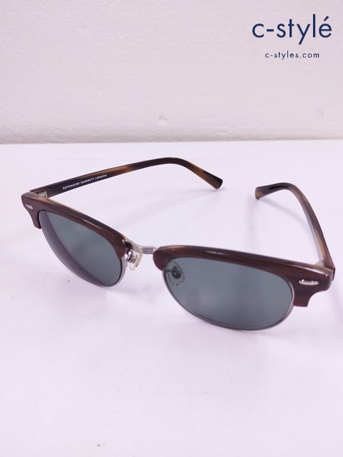 KATHARINE HAMNETT LONDON キャサリンハムネットロンドン サングラス 53□20-145 ブラウン 度入り