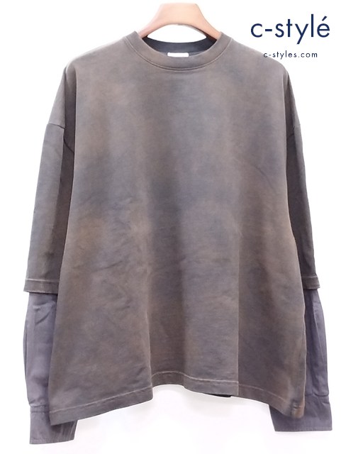 WILLY CHAVARRIA ウィリーチャバリア レイヤードTシャツ スウェット M グレー系