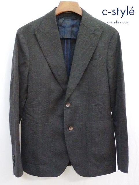 PAOLONI パオロー二 2Bテーラードジャケット 48 チャコールグレー 2111G318 イタリア製
