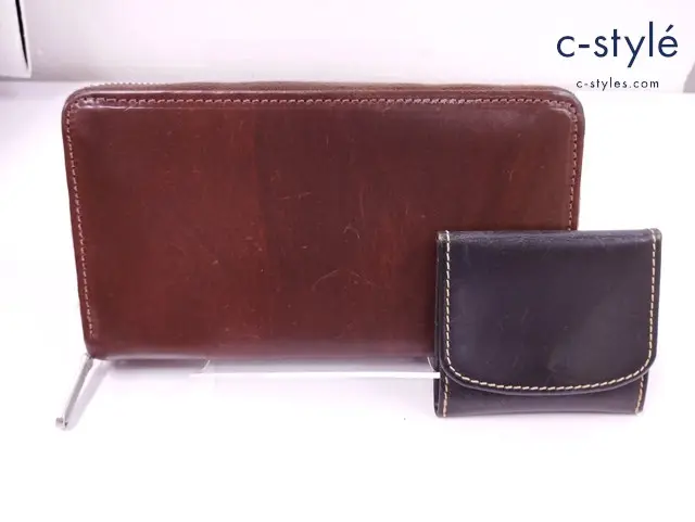 WHITE HOUSE COX ホワイトハウスコックス 長財布 コインケース ブラウン ブラック レザー