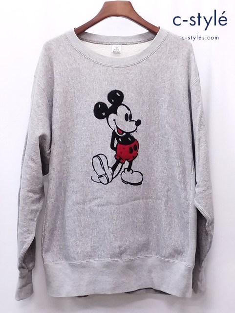 NEXUS7 ネクサスセブン トレーナー XL グレー DAMAGED MICKEY CREW SWEAT ミッキーマウス